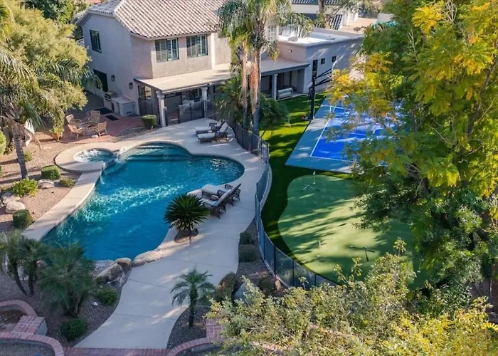 Villa Palm Tree Paradisesportcourtputting Greentetherballgame Roomheated Poolspa Phoenix
