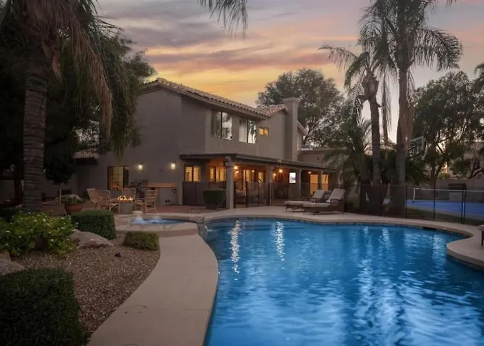 Palm Tree Paradisesportcourtputting Greentetherballgame Roomheated Poolspa Villa Phoenix